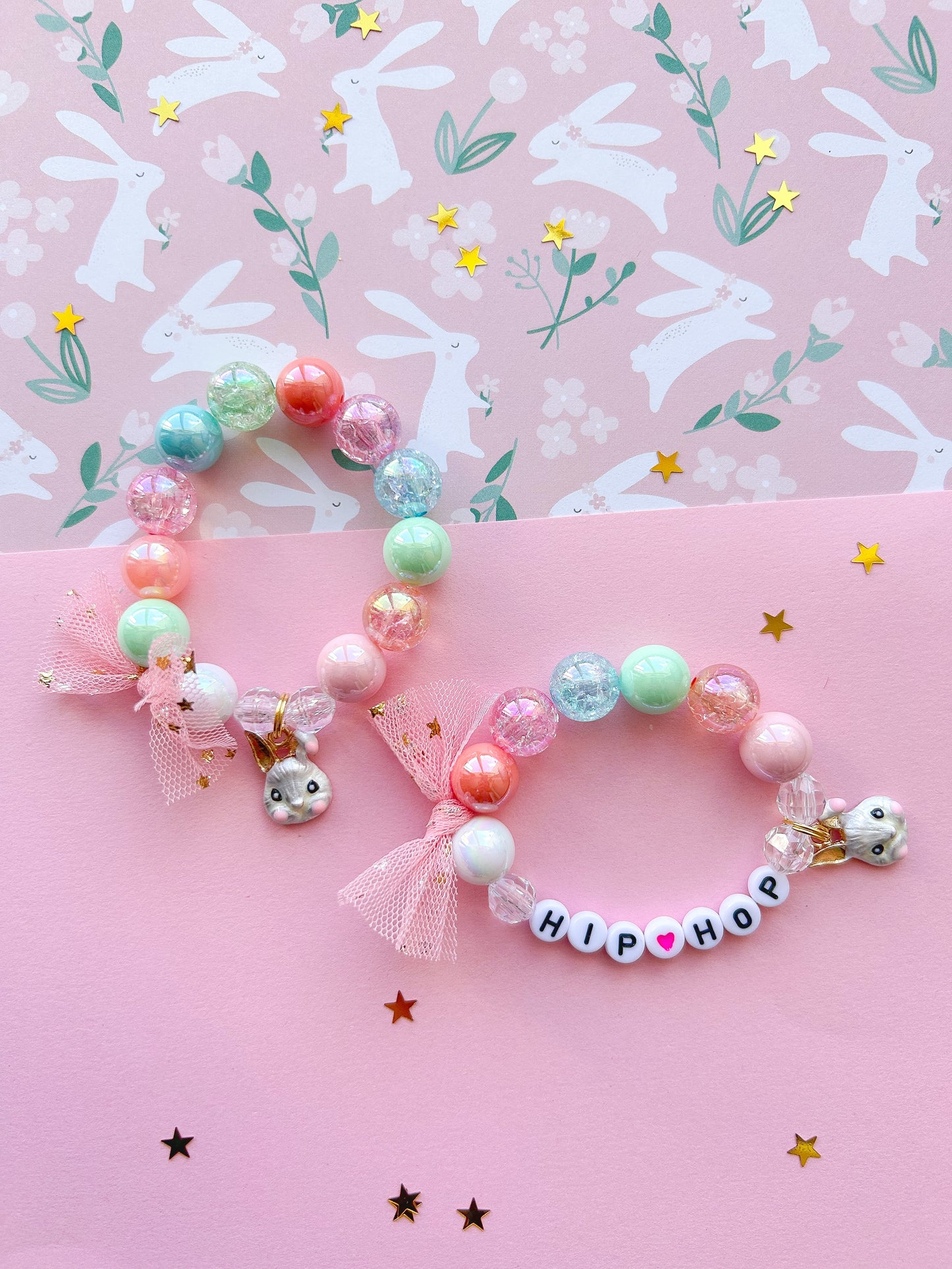 Bunny Beaded Charm Bracelet