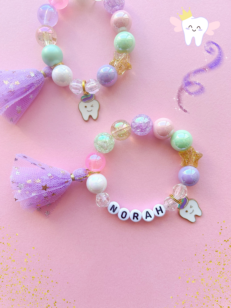 Tooth Fairy Kids Beaded Charm Bracelet