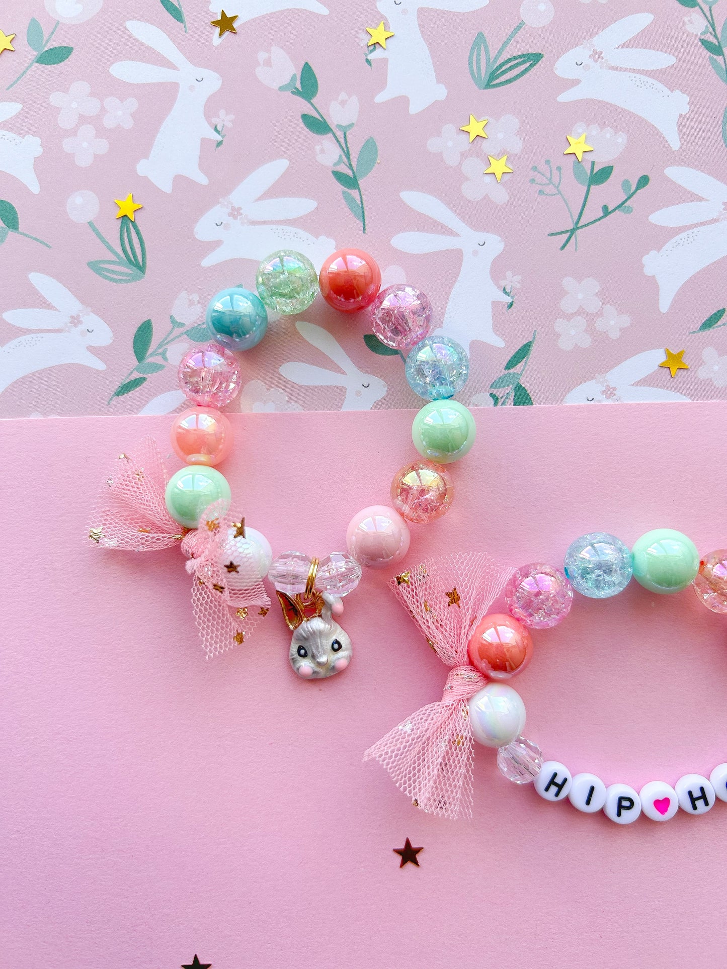 Bunny Beaded Charm Bracelet