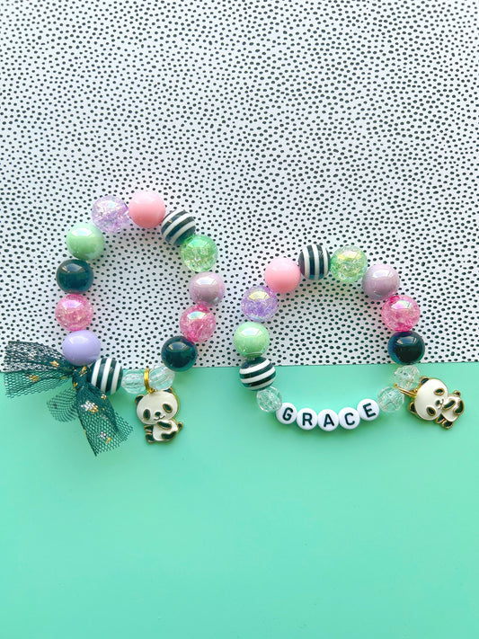 Panda Bear Beaded Charm Bracelet