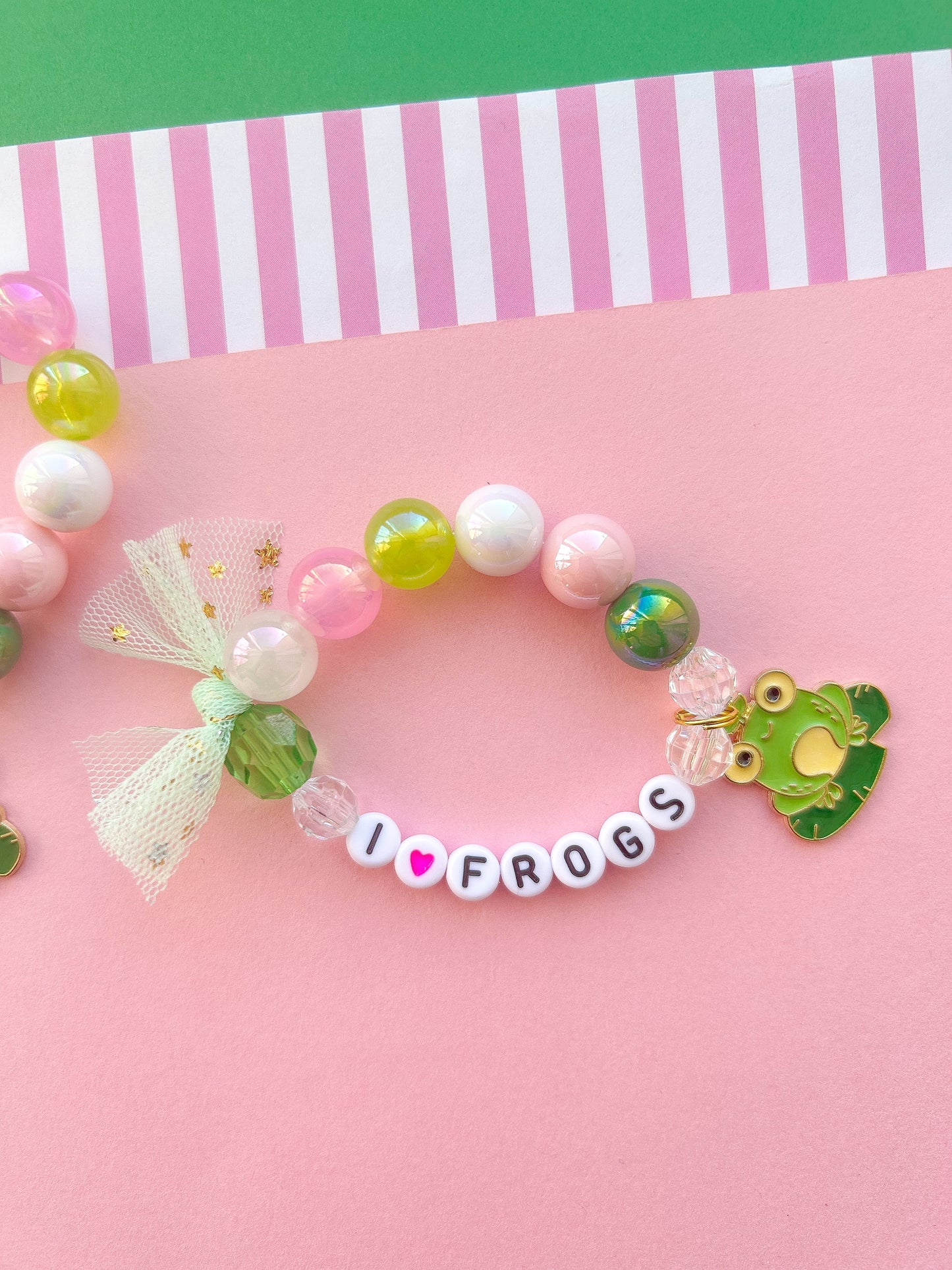 Frog Kids Beaded Charm Bracelet