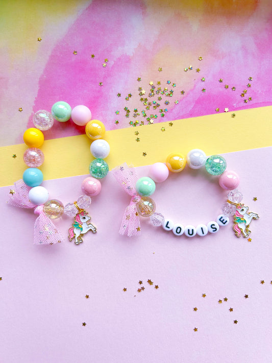 Enchanted Unicorn Charm Bracelet- Customizable