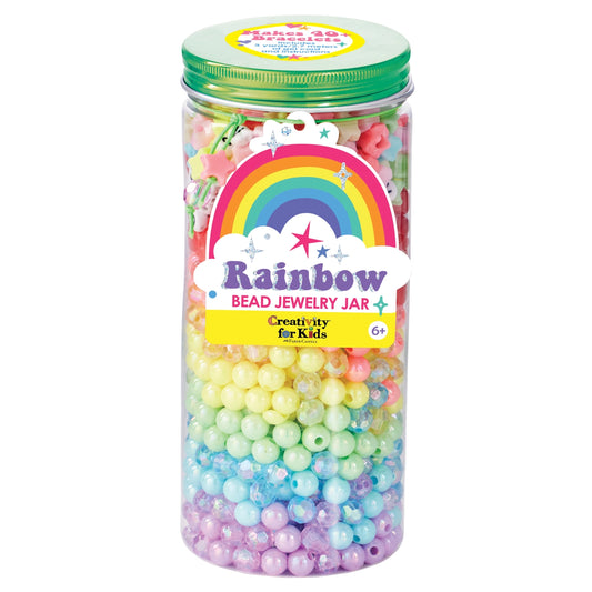 Bead Jewelry Jar - DIY Bracelet Craft Kit for Kids: Rainbow