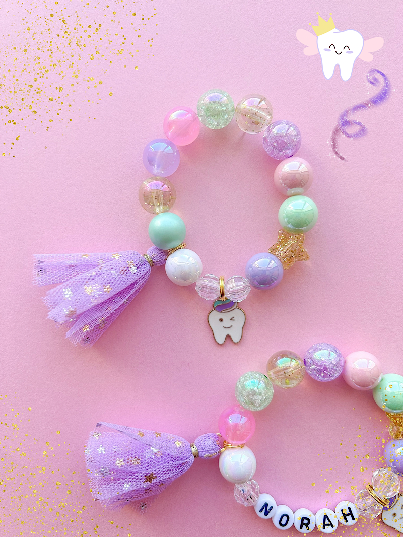 Tooth Fairy Kids Beaded Charm Bracelet