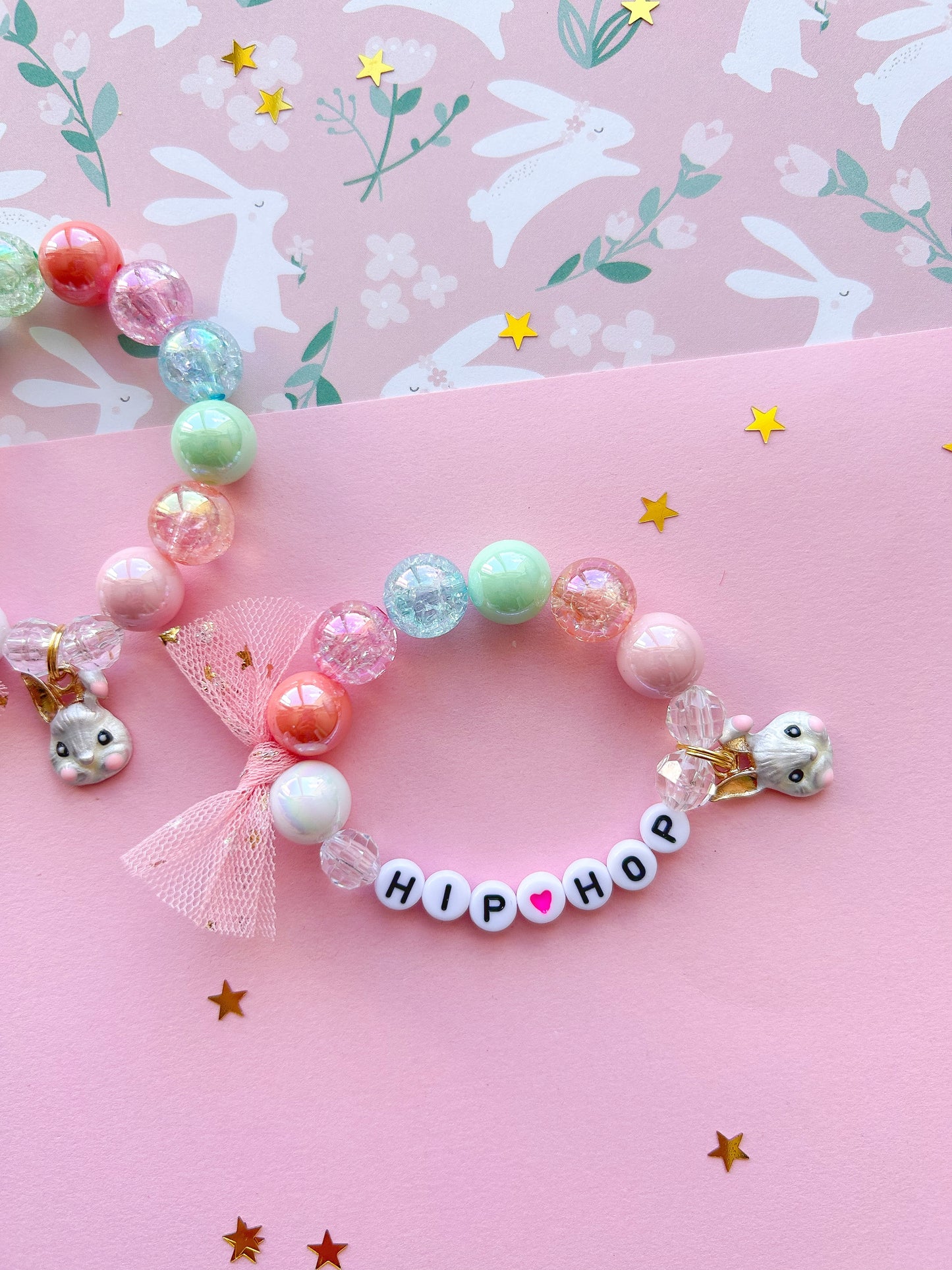 Bunny Beaded Charm Bracelet