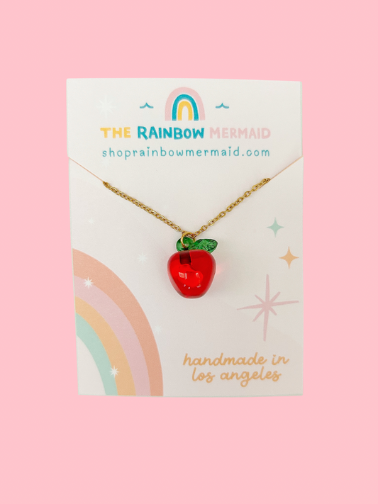 Resin Apple Necklace