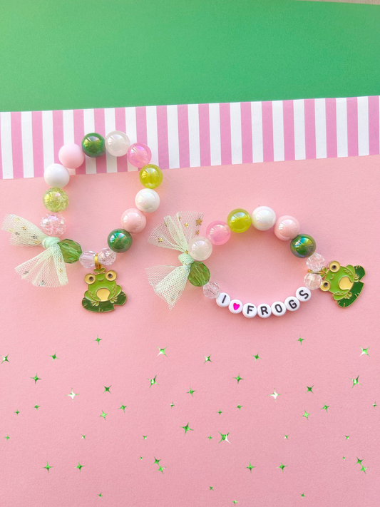 Frog Kids Beaded Charm Bracelet