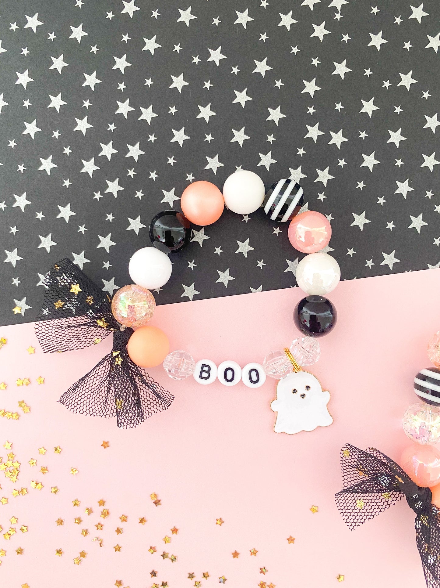 Halloween Ghost Boo Kids Charm Bracelet, Personalized, Custom Name