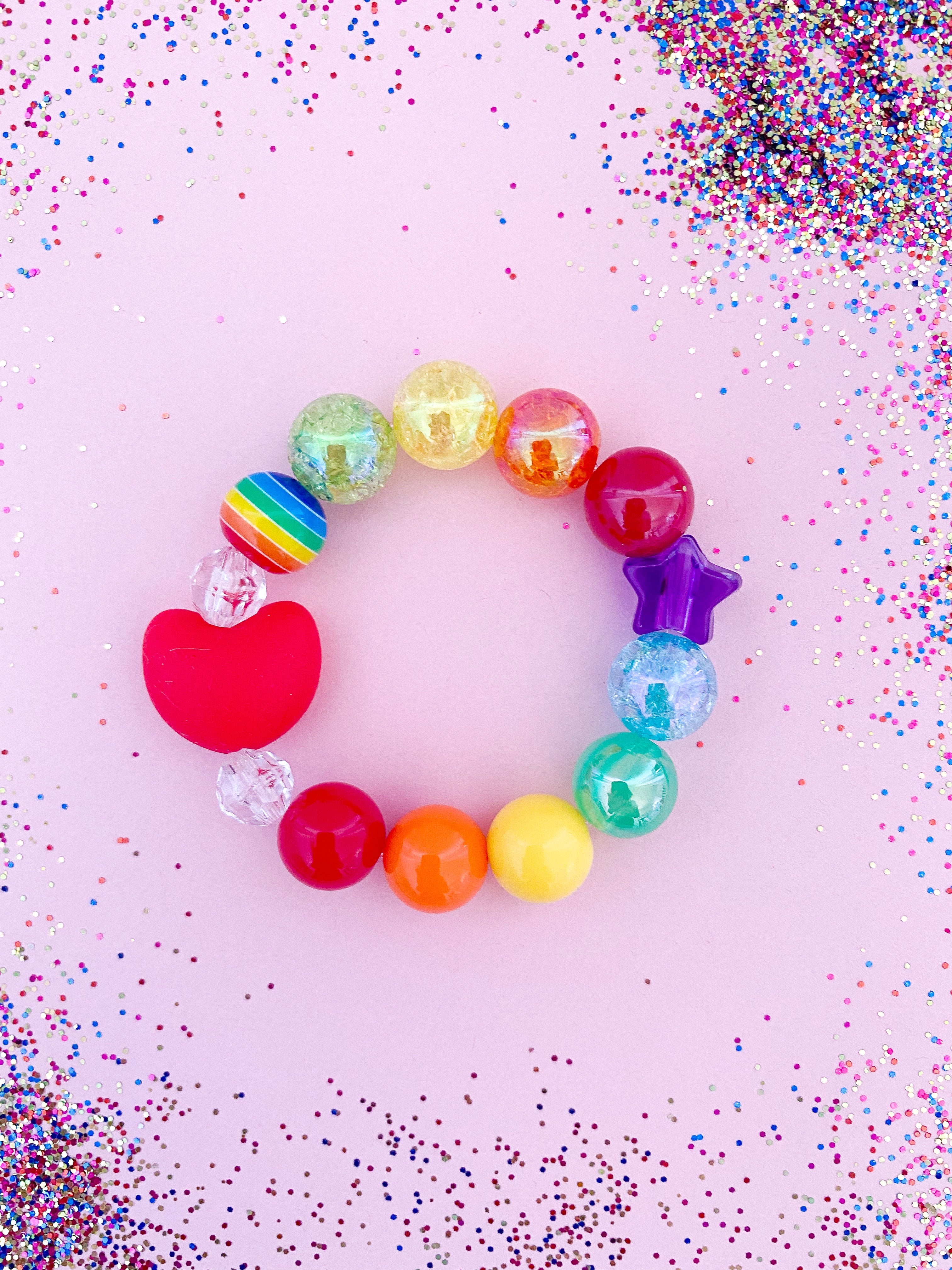 Rainbow shop heart bracelet